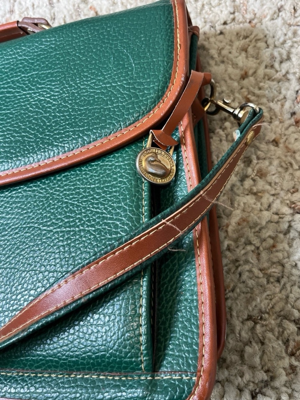 Dooney & Bourke Pebble Collection Emerald Green Leather -Business Bag - Picture 4 of 8